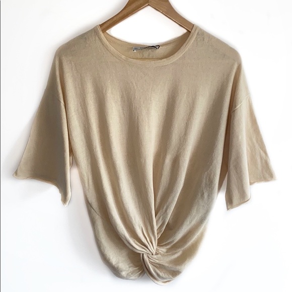 Zara Tops - ZARA 🌞 Organic Cotton Beige Shirt